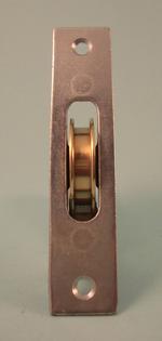 THD253 1.75" Brass Wheel Pulley with Square Steel Galvanised Faceplate