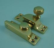THD078/PB Straight Arm Fastener - Knurled Knob - Standard: Non-Locking in Polished Brass