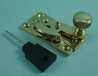 THD079L/PB Claw Fastener - Knurled Knob - Locking in Polished Brass
