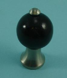 Black Wood Knob in Satin Nickel