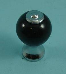 Black Ceramic Knob in Chrome Plated