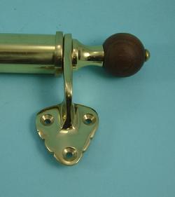 Victorian Sash Bar with Rosewood Ends in Polished Brass